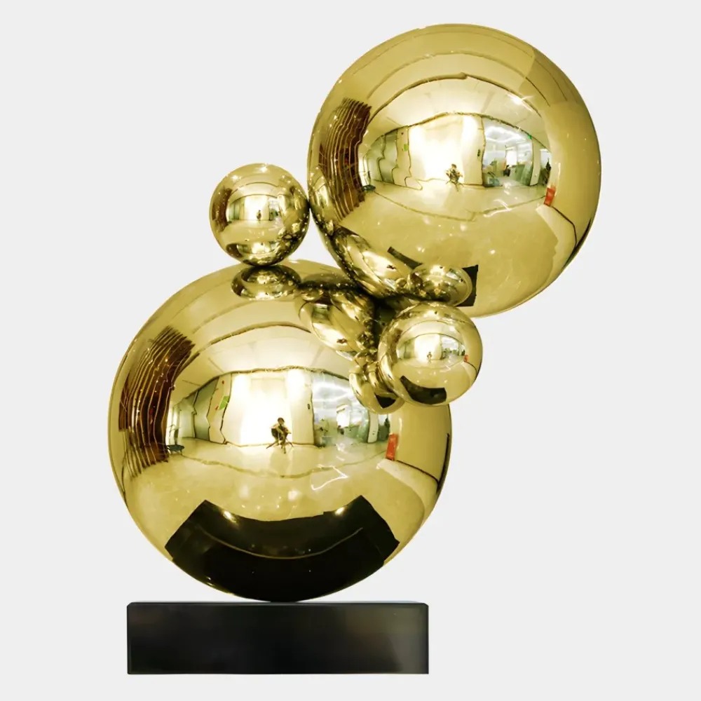 Table Top|Abstract^Statues & Sculptures Bubble Bobble 55cm Gold Metal Indoor Sculpture
