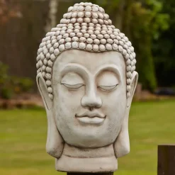 Buddha^Statues & Sculptures Buddha Head Bust Stone Garden Ornament