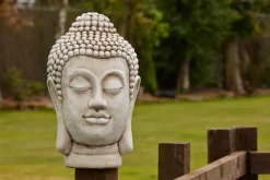 Buddha^Statues & Sculptures Buddha Head Bust Stone Garden Ornament