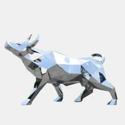 Farm|Contemporary^Statues & Sculptures Bull 146cm Geometric Metal Garden Sculpture