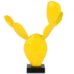 Table Top|Contemporary^Statues & Sculptures Cactus Bloom 61cm Yellow Resin Indoor Sculpture
