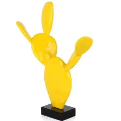 Table Top|Contemporary^Statues & Sculptures Cactus Bloom 61cm Yellow Resin Indoor Sculpture