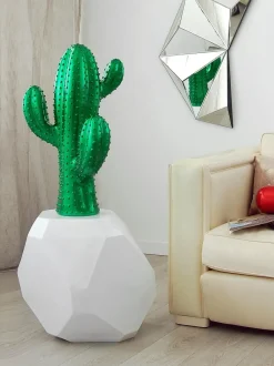 Floor Standing|Contemporary^Statues & Sculptures Cactus Essence 68cm Green Resin Indoor Sculpture