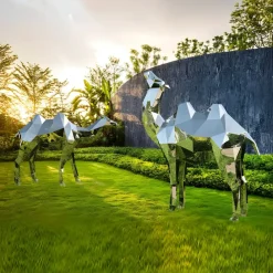 Wildlife|Contemporary^Statues & Sculptures Camel 161cm Geometric Metal Garden Sculpture