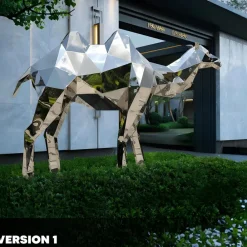 Wildlife|Contemporary^Statues & Sculptures Camel 161cm Geometric Metal Garden Sculpture