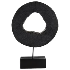 Table Top|Abstract^Statues & Sculptures Carbon Halo 53cm Black Wood Indoor Sculpture