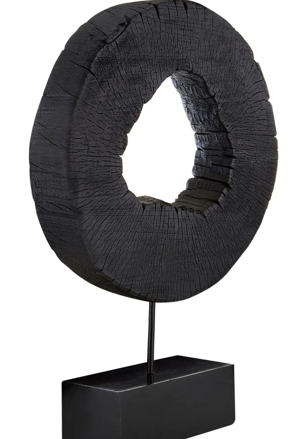 Table Top|Abstract^Statues & Sculptures Carbon Halo 53cm Black Wood Indoor Sculpture