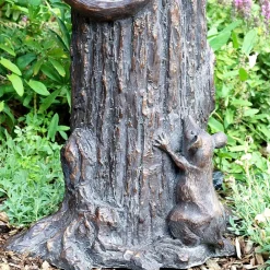 Cats^Statues & Sculptures Cat & Mouse Bronze Resin Garden Ornament