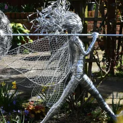 Fairies^Statues & Sculptures Celeste Fairy 90cm Metal Wire Garden Sculpture
