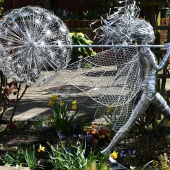 Fairies^Statues & Sculptures Celeste Fairy 90cm Metal Wire Garden Sculpture