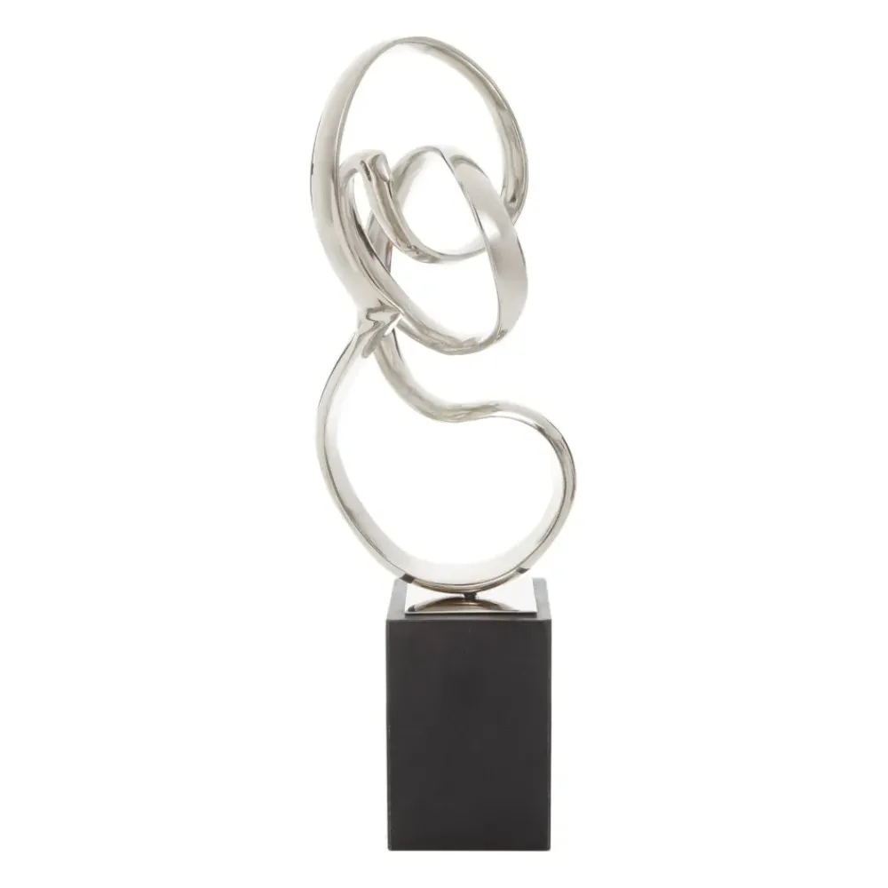 Table Top|Abstract^Statues & Sculptures Celestial Loop 46cm Silver Metal Indoor Sculpture