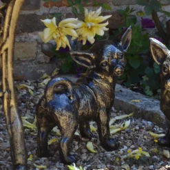 Dogs^Statues & Sculptures Chihuahua Dogs Bronze Metal Garden Ornaments