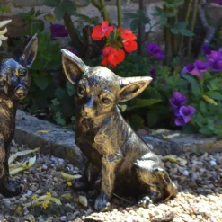 Dogs^Statues & Sculptures Chihuahua Dogs Bronze Metal Garden Ornaments