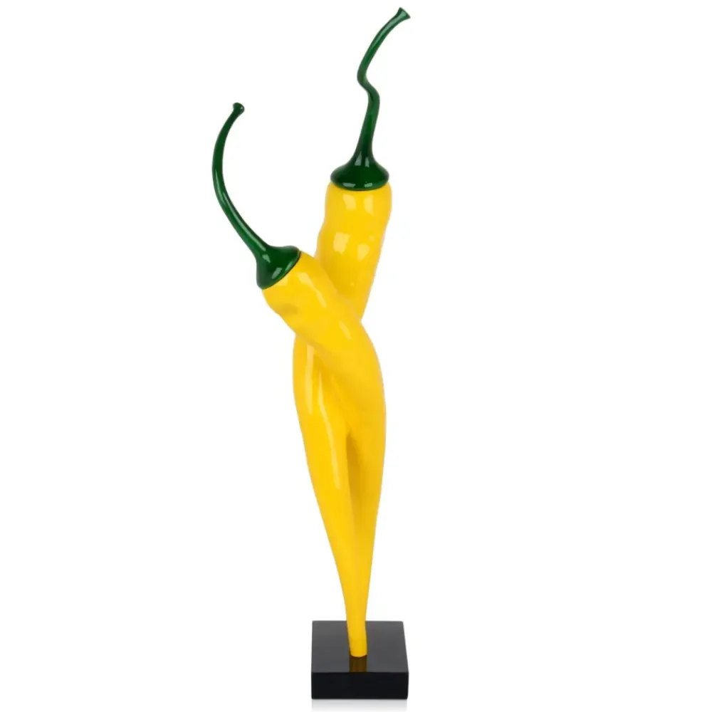 Table Top|Contemporary^Statues & Sculptures Chilli Fusion 59cm Yellow Resin Indoor Sculpture
