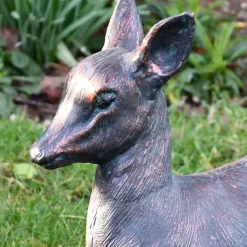 Stags & Deers^Statues & Sculptures Classic Fawn 30cm Bronze Metal Garden Statue