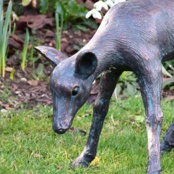 Stags & Deers^Statues & Sculptures Classic Fawn 41cm Bronze Metal Garden Statue