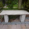 Stone Benches^Statues & Sculptures Classic Natural Granite Pink Stone Garden Bench