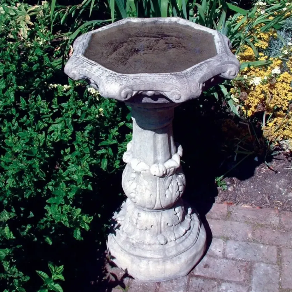Bird Baths^Statues & Sculptures Classic Ornate Stone Garden Birdbath