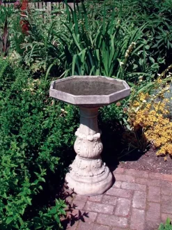 Bird Baths^Statues & Sculptures Classic Plain Stone Garden Birdbath