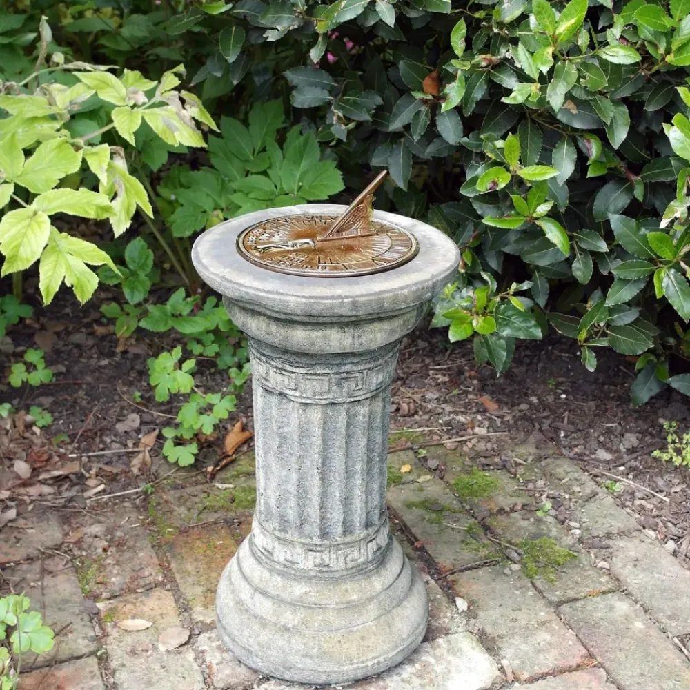 Garden Sundials^Statues & Sculptures Classical Aged Brass Stone Garden Sundial
