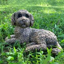 Dogs^Statues & Sculptures Cockapoo 25cm Bronze Resin Garden Ornament