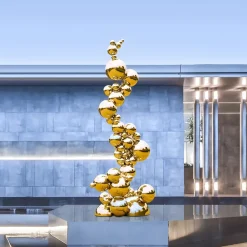 Giant|Floor Standing^Statues & Sculptures Cosmic Bubbles 226cm Gold Metal Garden Sculpture