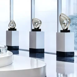 Table Top|Abstract^Statues & Sculptures Cosmic Glow 35cm Silver Metal Indoor Sculpture