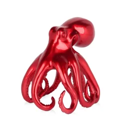 Table Top|Animals^Statues & Sculptures Cosmic Octopus 31cm Red Resin Indoor Sculpture