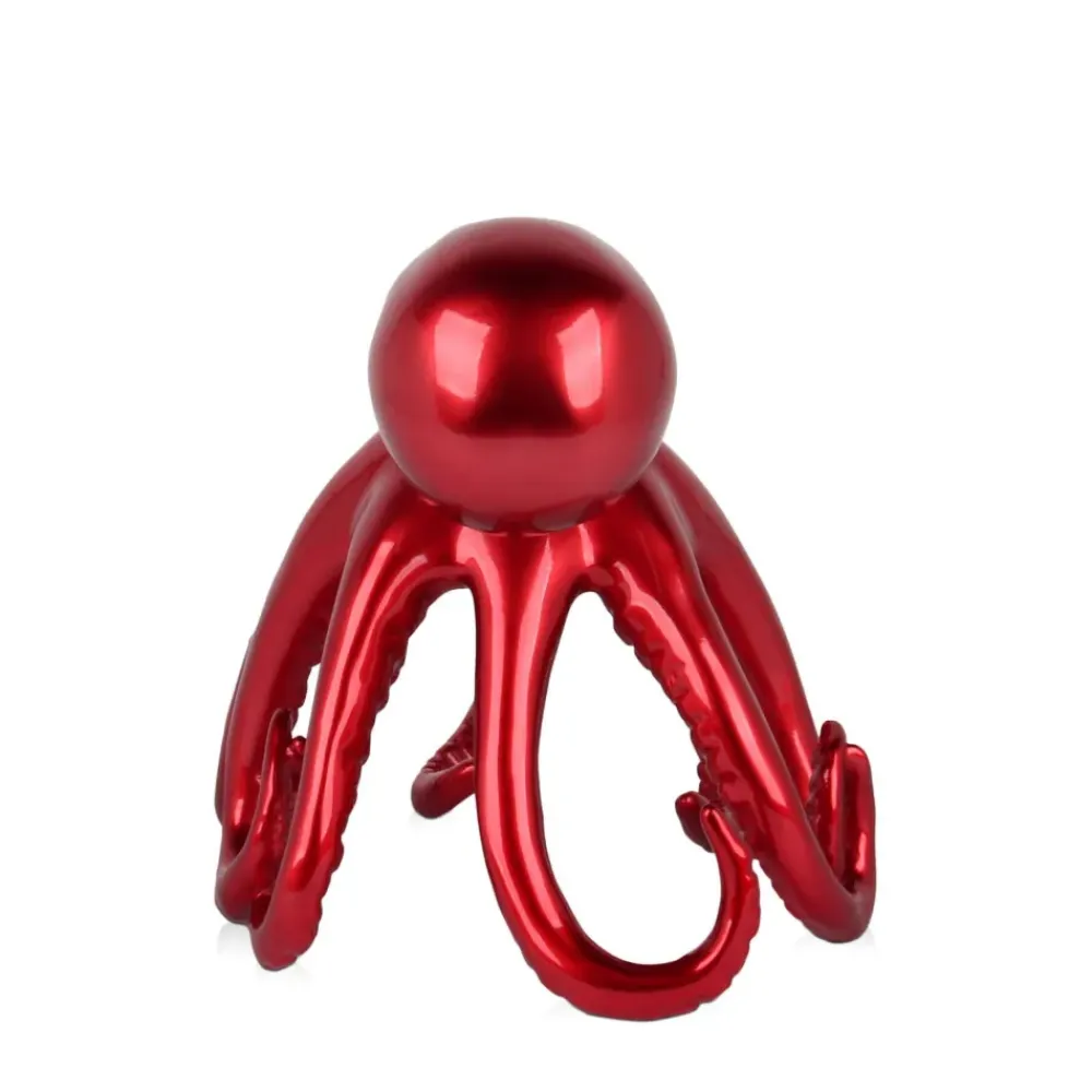 Table Top|Animals^Statues & Sculptures Cosmic Octopus 22cm Red Resin Indoor Sculpture