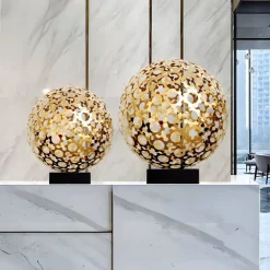 Table Top|Abstract^Statues & Sculptures Cosmic Sphere 44cm Gold Metal Indoor Sculpture