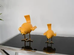Table Top|Animals^Statues & Sculptures Cubic Bird 22cm Caio Yellow Resin Indoor Sculpture