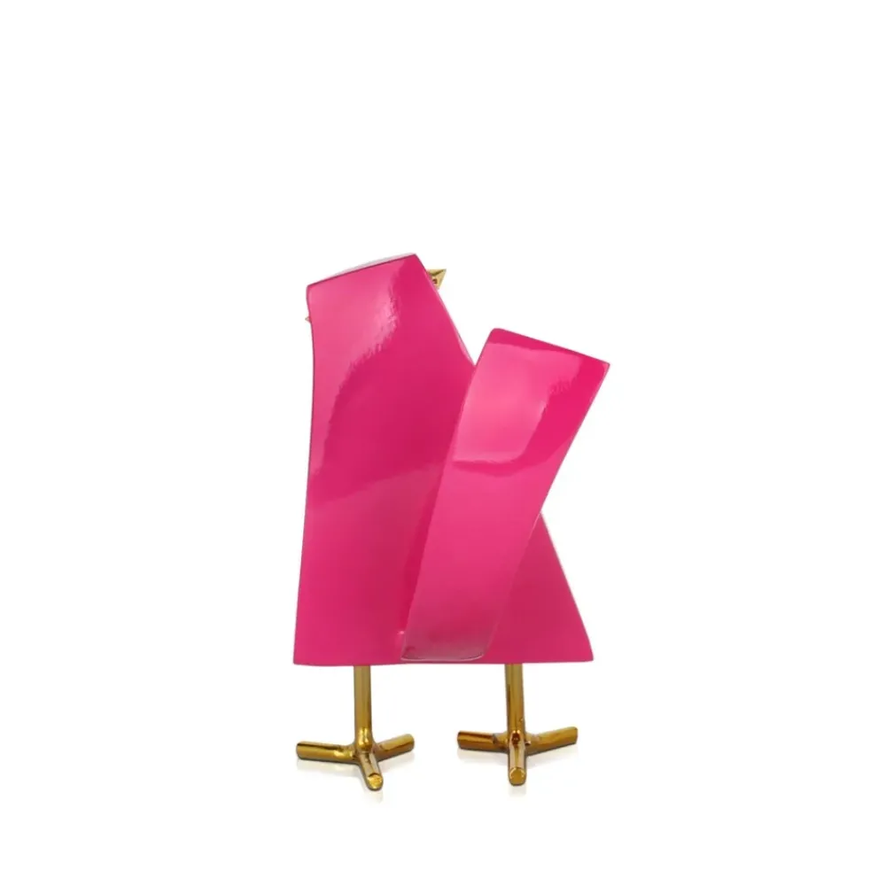 Table Top|Animals^Statues & Sculptures Cubic Bird 14cm Magenta Resin Indoor Sculpture