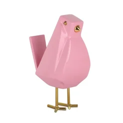 Table Top|Animals^Statues & Sculptures Cubic Bird 30cm Pink Resin Indoor Sculpture