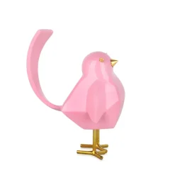 Table Top|Animals^Statues & Sculptures Cubic Bird 18cm Pink Resin Indoor Sculpture