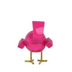Table Top|Animals^Statues & Sculptures Cubic Bird 14cm Rosa Pink Resin Indoor Sculpture