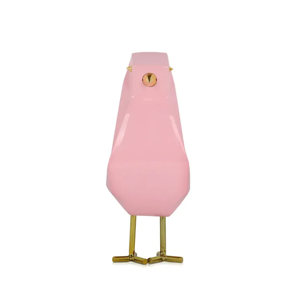 Animals|Contemporary^Statues & Sculptures Cubic Bird 18cm Rosa Pink Resin Indoor Sculpture