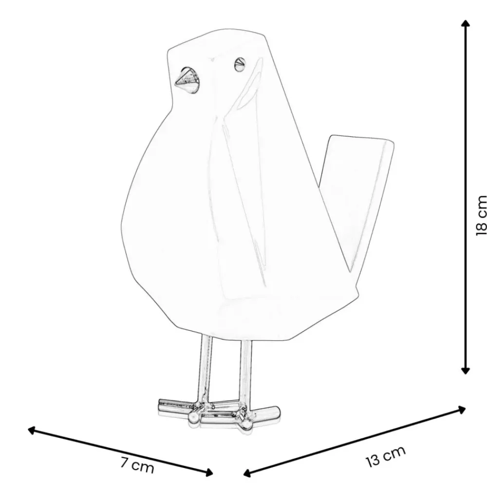 Animals|Contemporary^Statues & Sculptures Cubic Bird 18cm Rosa Pink Resin Indoor Sculpture