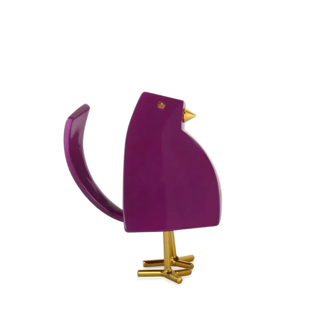 Table Top|Animals^Statues & Sculptures Cubic Bird 14cm Violet Resin Indoor Sculpture