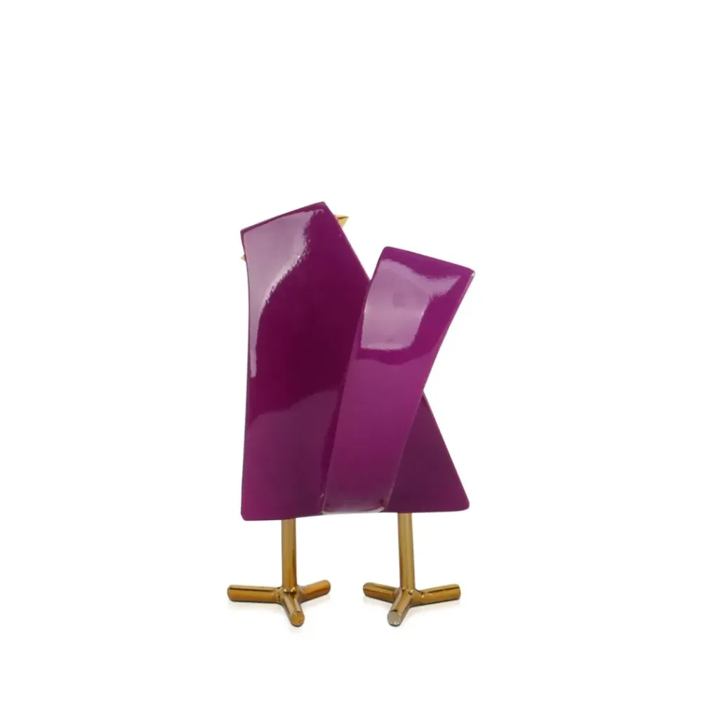 Table Top|Animals^Statues & Sculptures Cubic Bird 14cm Violet Resin Indoor Sculpture