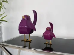 Table Top|Animals^Statues & Sculptures Cubic Bird 30cm Violet Resin Indoor Sculpture