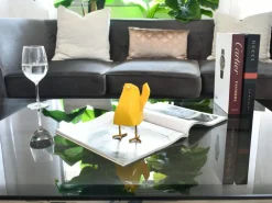 Table Top|Animals^Statues & Sculptures Cubic Bird 14cm Yellow Resin Indoor Sculpture