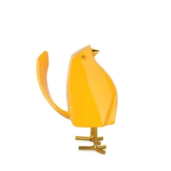Table Top|Animals^Statues & Sculptures Cubic Bird 14cm Yellow Resin Indoor Sculpture