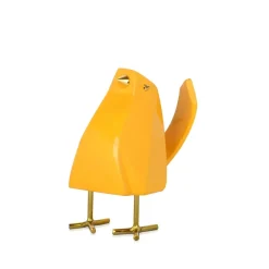 Table Top|Animals^Statues & Sculptures Cubic Bird 14cm Yellow Resin Indoor Sculpture