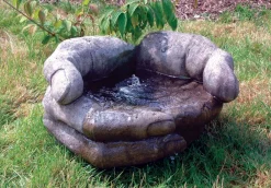 Water Features^Statues & Sculptures Cupped Hands Stone Fountain Water Feature
