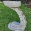 Bird Baths^Statues & Sculptures Curved Japanese Design Stone Garden Bird Bath