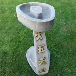 Bird Baths^Statues & Sculptures Curved Japanese Design Stone Garden Bird Bath