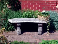 Stone Benches^Statues & Sculptures Curved Pattern Top Stone Garden Bench