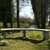 Stone Benches^Statues & Sculptures Curved Plain Double Stone Garden Bench