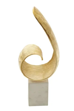 Table Top|Abstract^Statues & Sculptures Curved Reflection 50cm Gold Metal Indoor Sculpture