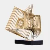 Table Top|Abstract^Statues & Sculptures Cyber Book 46cm Gold Metal Indoor Sculpture